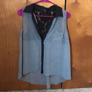 Sheer button down tank.